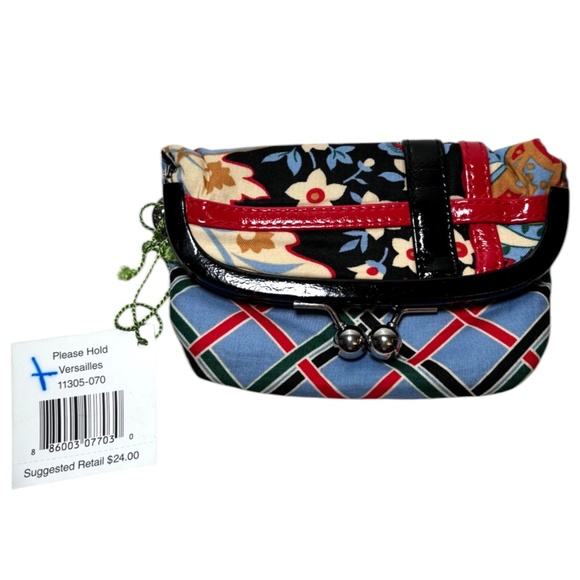 RARE Vera Bradley Please Hold KissLock Coin Clutch Versailles Retired Retro 90s - Picture 3 of 12